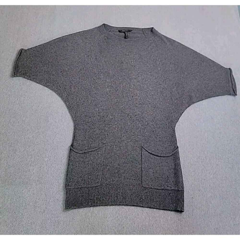 BCBGMAXAZRIA‎ Knit Sweater Women S Gray Batwing Short Sleeve Cashmere Angora
